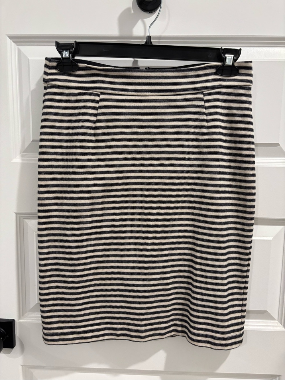 Banana Republic Black and White Striped Pencil Skirt